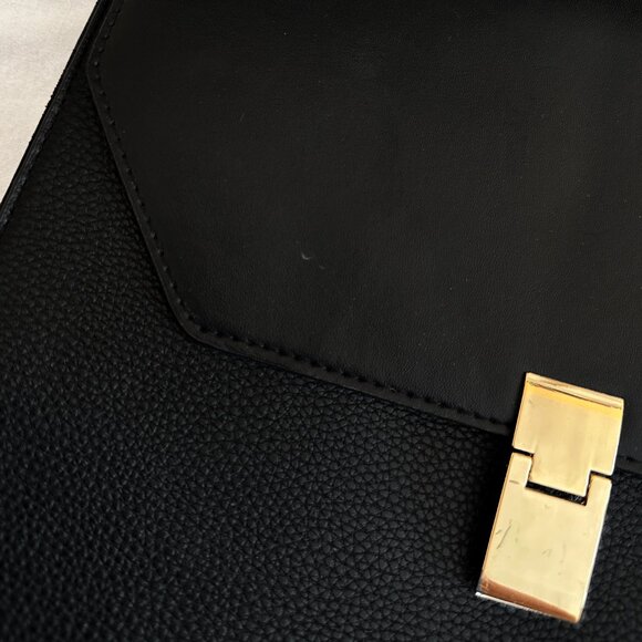 Asos Dark Academia Black Vegan Faux Leather Backpack - Picture 3 of 4